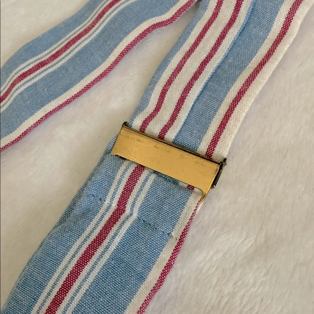{VTG} Polo Ralph Lauren | 80s 90s Chambray Striped Braces Suspenders Made in USA - Picture 12 of 16